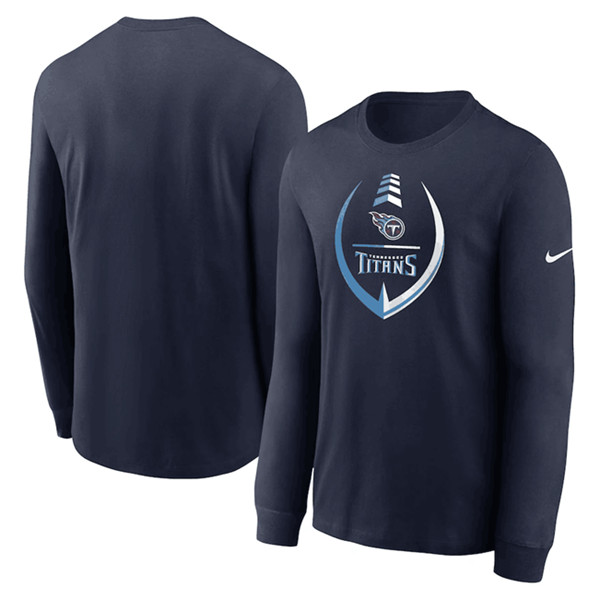 Men's Tennessee Titans Navy Icon Legend Performance Long Sleeve T-Shirt